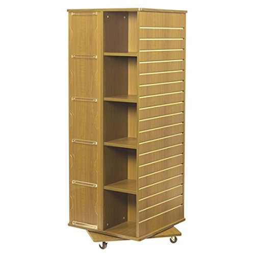 4 Side Revolving Cube Slatwall Merchandise Clothing Display Fixture Maple NEW